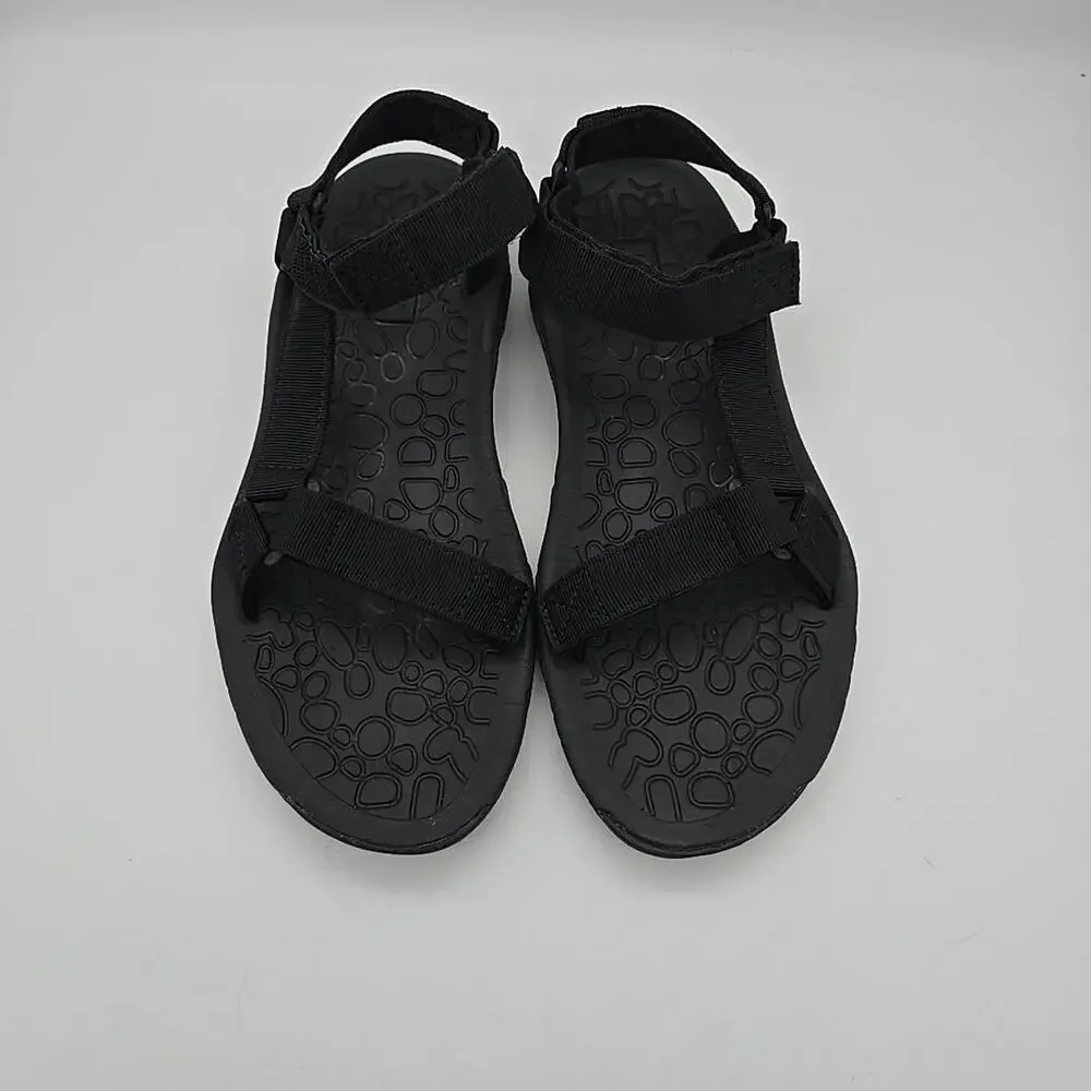 KHOMBU Mens' Will ADJUSTABLE STRAPS SANDALS Black Size 12